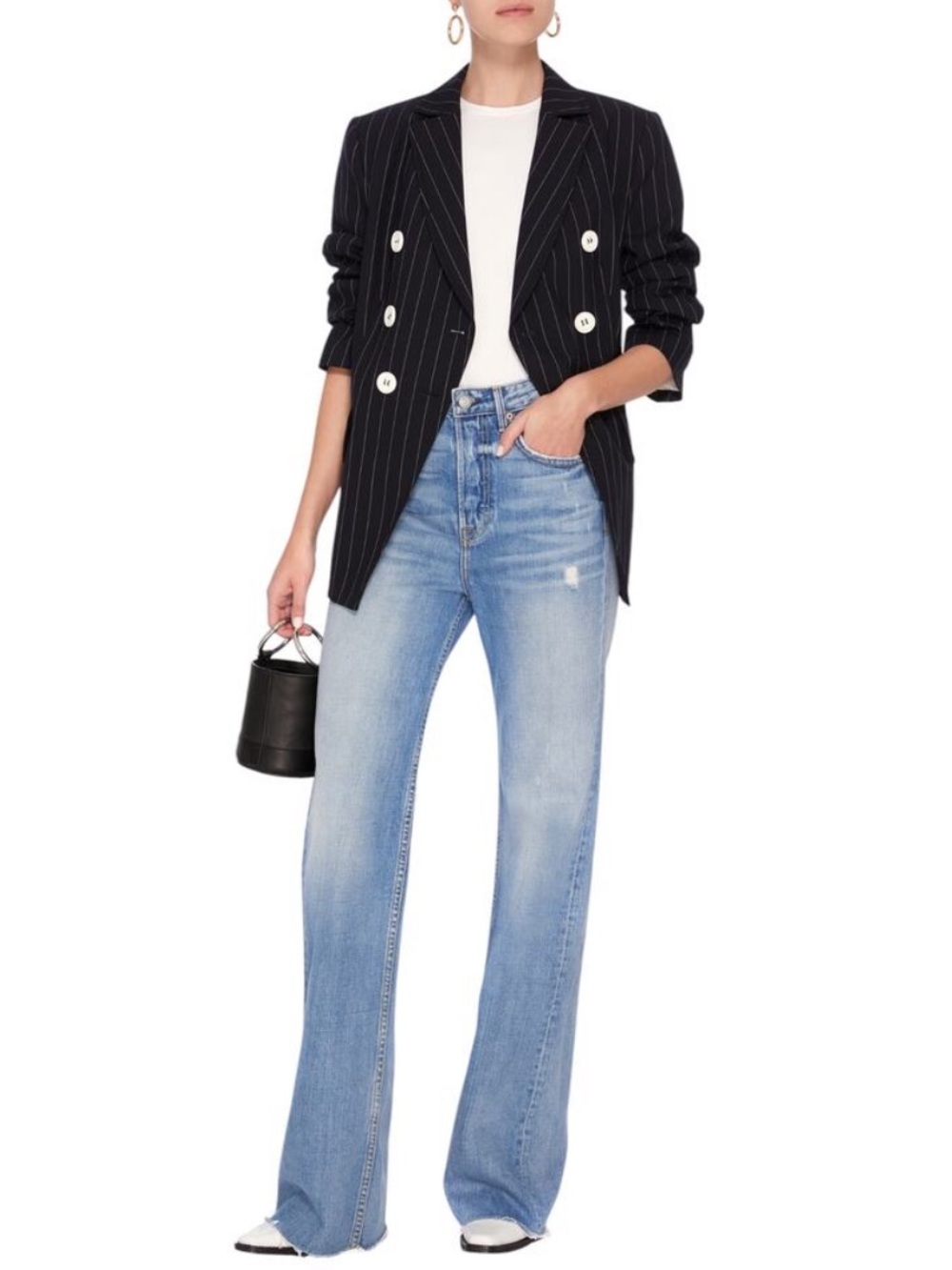 GRLFRND Carla High Rise Wide Leg Jeans in Gonna Fly Now Wash